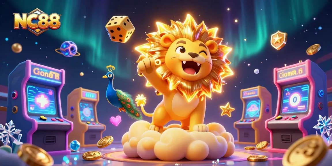 Experience thrilling gaming action with NC88's vibrant casino scene featuring dazzling elements.