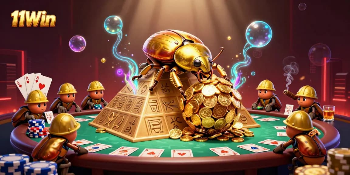 Engage in thrilling gameplay at 11Win with a vibrant casino-themed scene illustrating rich gaming elements.
