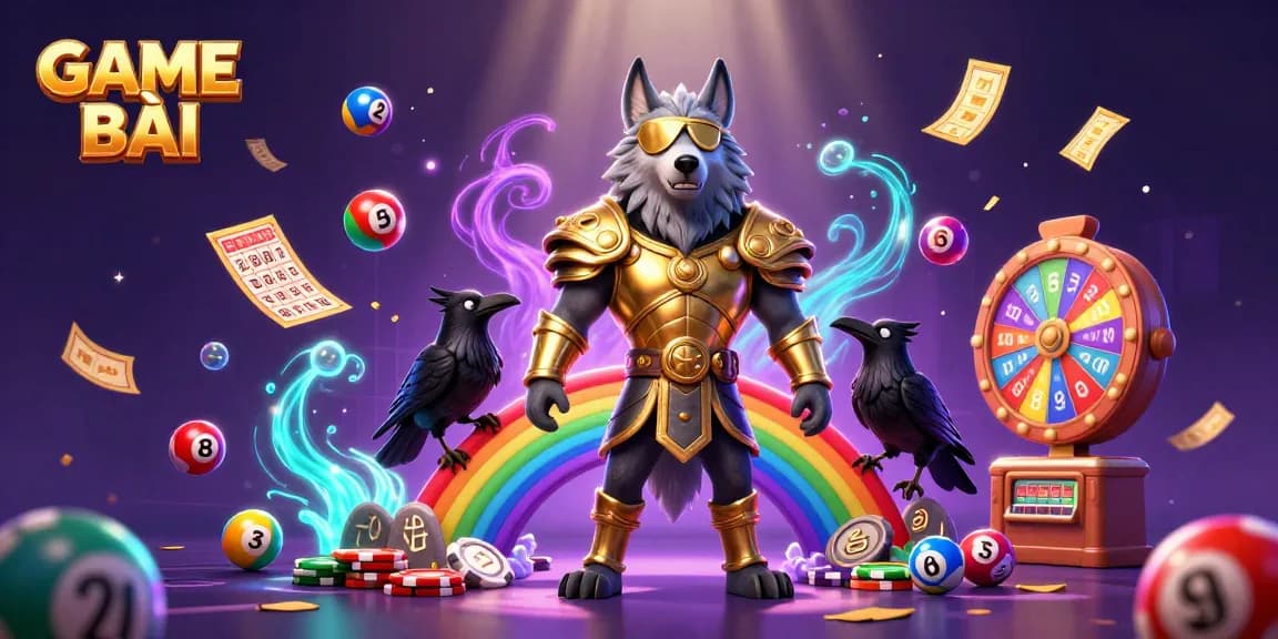 Play exciting GAME BÀI with odin and ravens amid casino chips and vibrant prizes.
