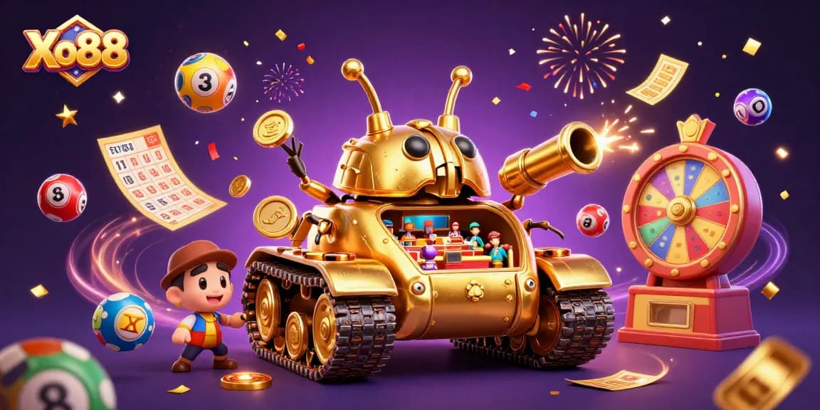 Xo88 delivers thrilling gambling action with lively lottery elements and vibrant confetti