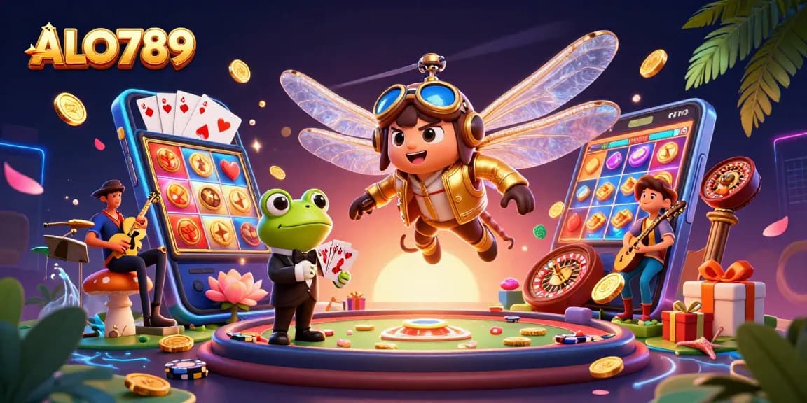 Engage in thrilling ALO789 gameplay as a pilot dragonfly, dealing frog, and jazz-playing crickets illuminate your experience.