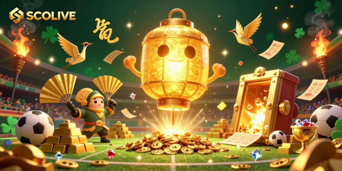SOCOLIVE brings the thrill of sports betting alive with dynamic character scenes and glimmers of gold.