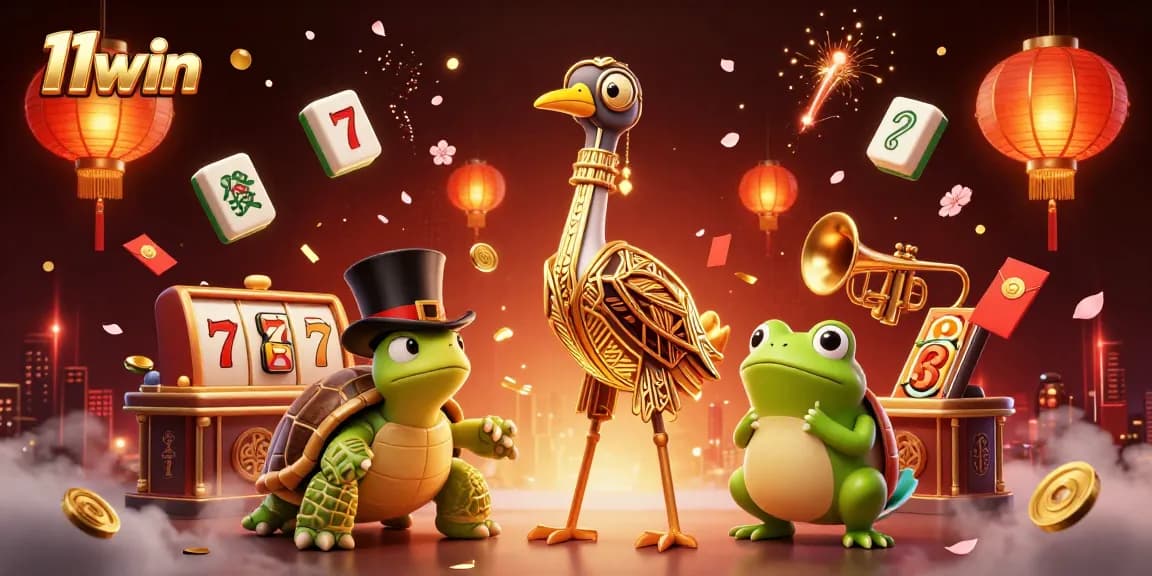 Experience the thrill of 11win casino games with a dynamic, colorful 3D illustration