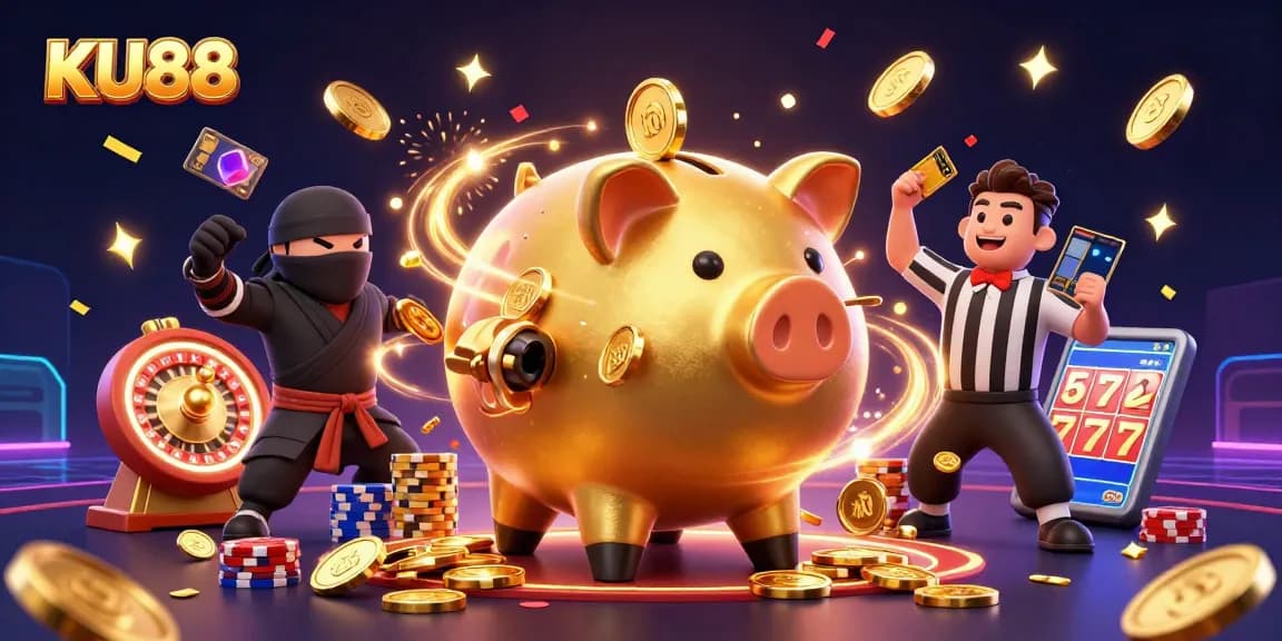 Engage with KU88's thrilling casino experience featuring vibrant characters and dynamic gaming elements.