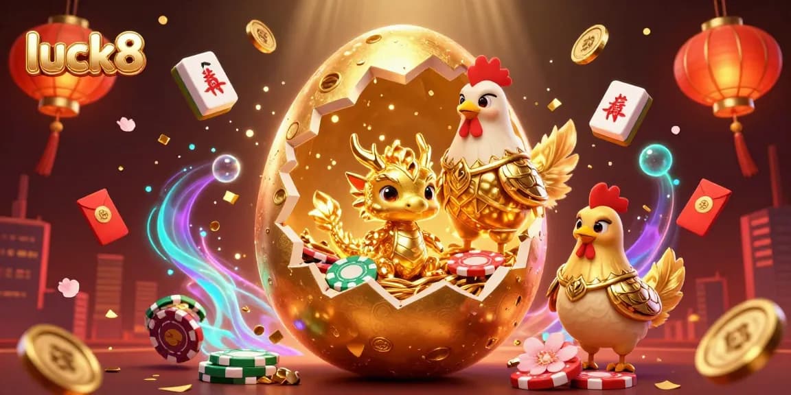 Play thrilling casino games at luck8 with a magical dragon guarding golden poker chips.
