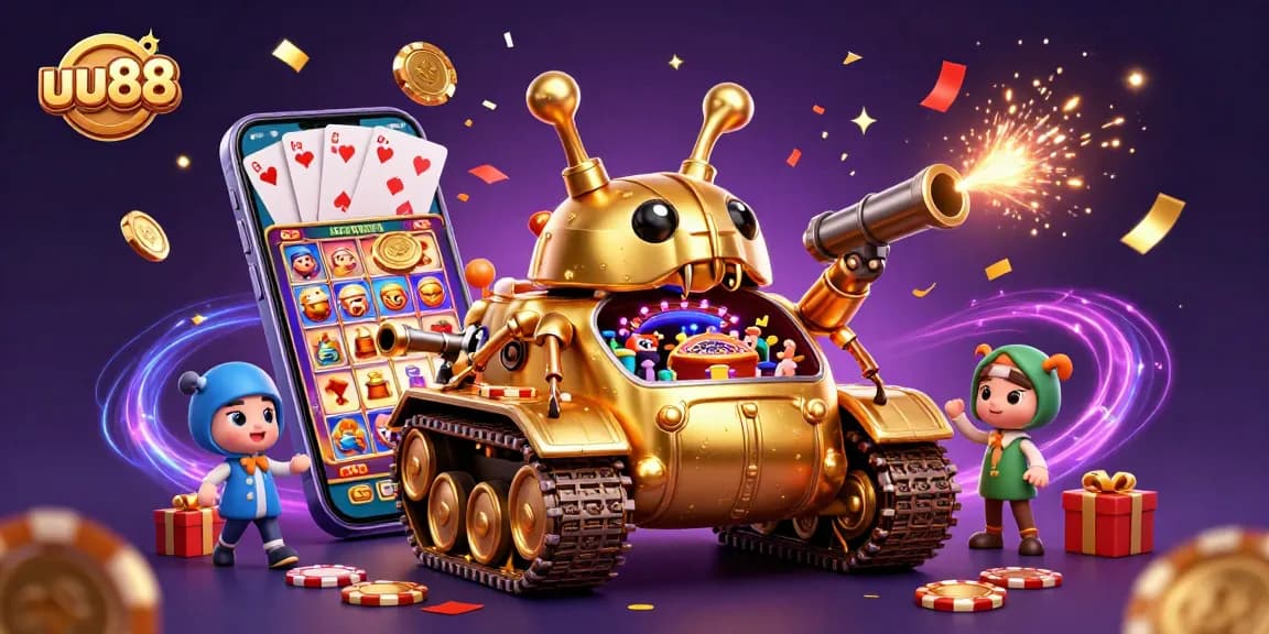 Enjoy exciting slots and games at uu88 with a vibrant golden beetle tank highlighting casino fun.
