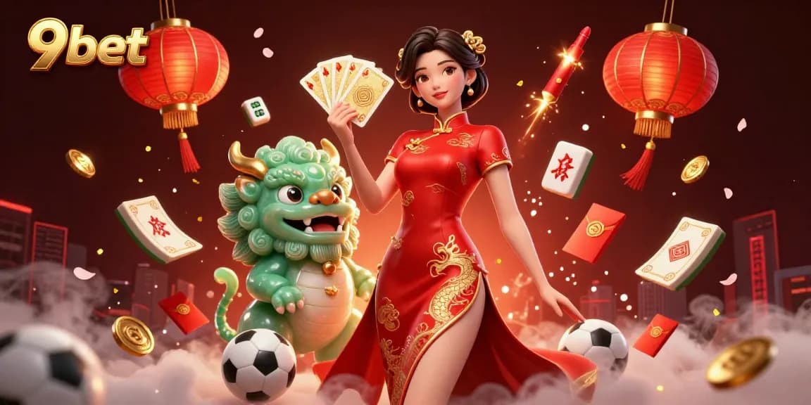 Experience thrilling sports betting with 9bet in this visually striking 3D illustration.