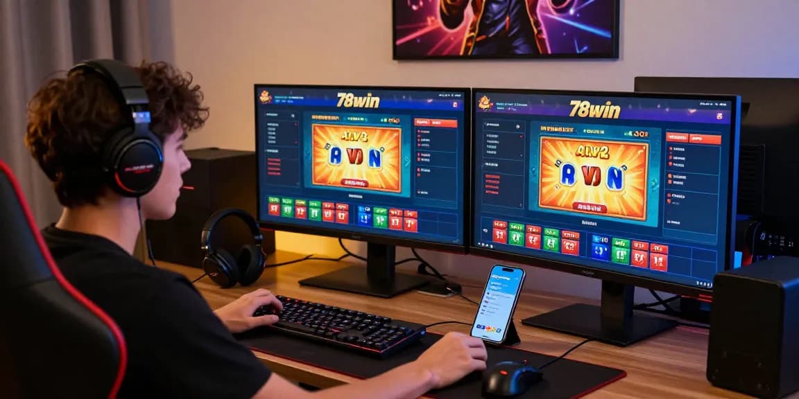 Player enjoying games on the 78win platform with exciting interfaces and dynamic atmosphere.