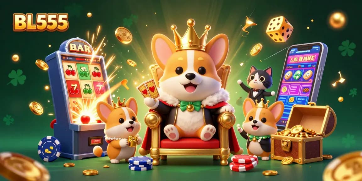 Experience winning moments at BL555, showcasing thrilling casino games with vibrant characters and exploding jackpots.