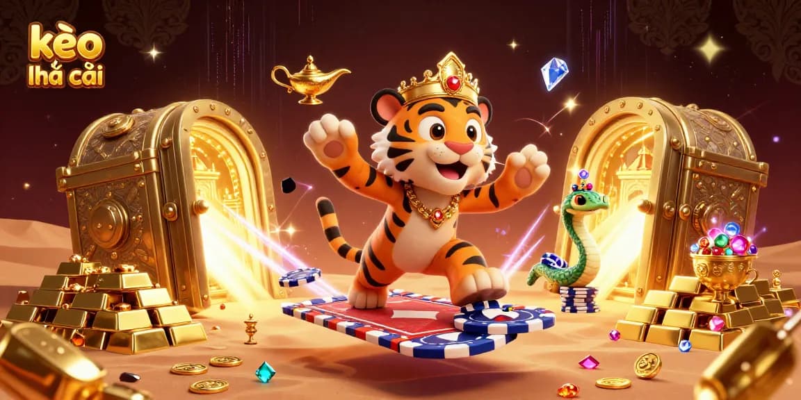 Experience kèo nhà cái excitement with the sultan and genie in a lavish casino scene.