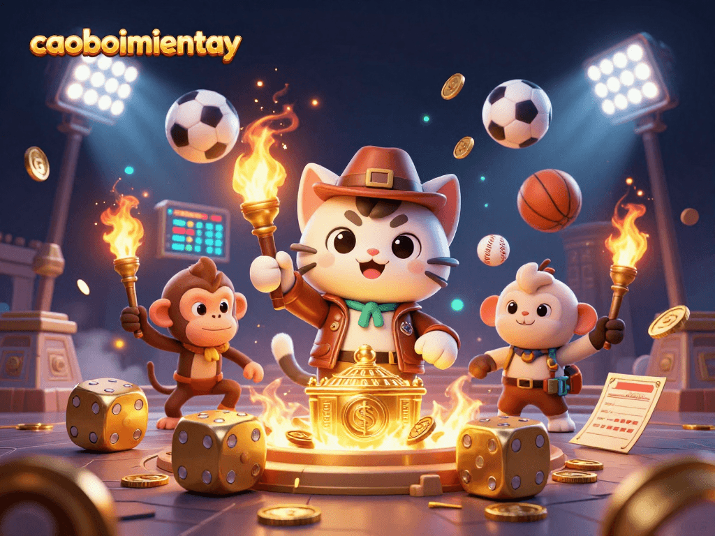Engage in thrilling adventures at caoboimientay with a cartoon cat explorer and golden artifacts.