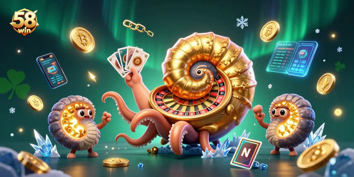 Experience thrilling gameplay at 58win with immersive 3D illustrations of casino elements.