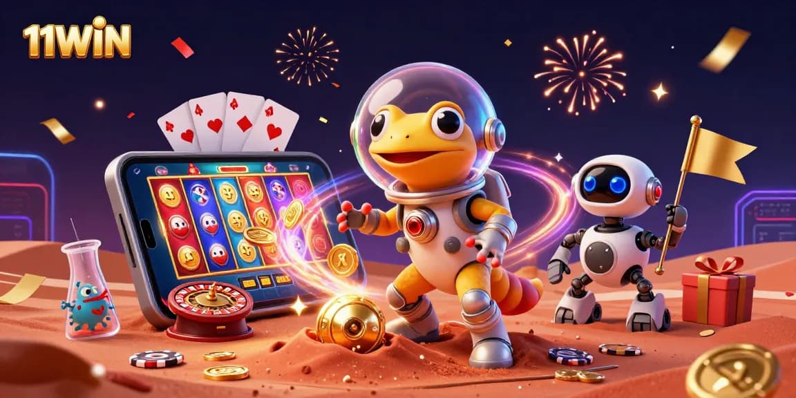 Celebrate wins with 11WIN as the Martian gecko discovers a hidden casino treasure!