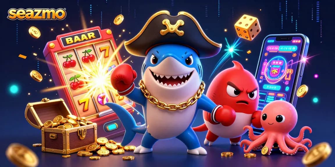 Engage with seazmo's thrilling casino atmosphere featuring whimsical characters and action.