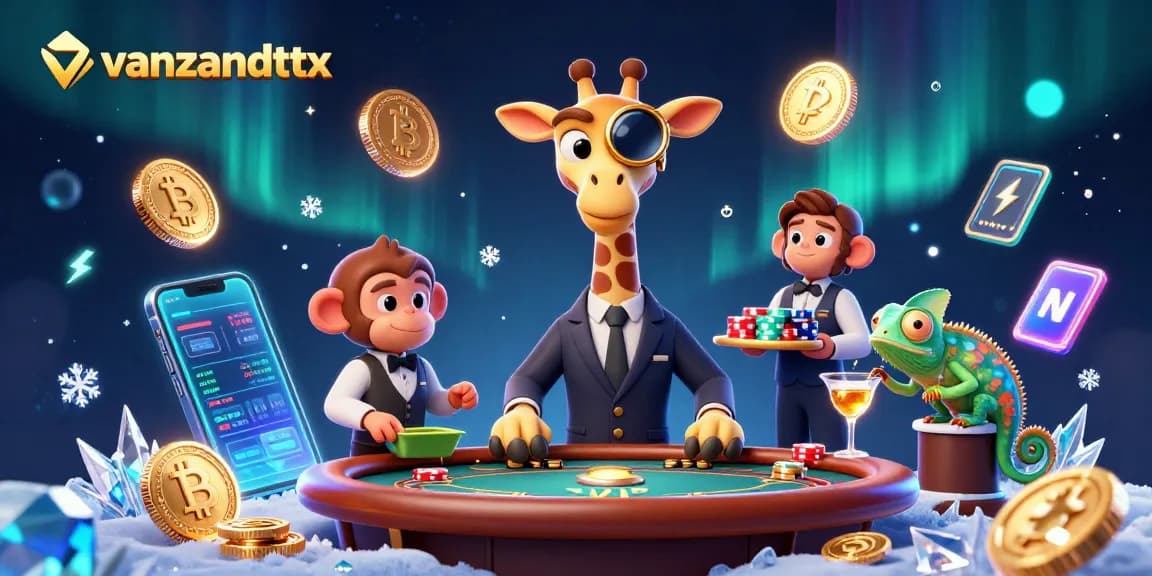 Experience excitement at vanzandttx as a high-roller giraffe enjoys a VIP poker table.