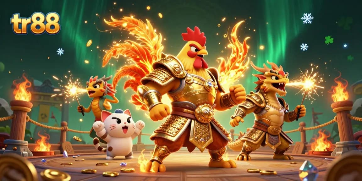 Engage in thrilling battles at tr88’s immersive cockfighting arena featuring majestic creatures.