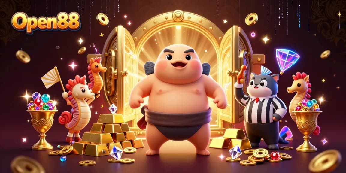 Bet players experience excitement in Open88's underwater gaming scene filled with treasures and vibrant characters.