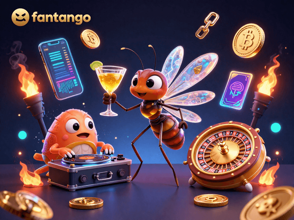Experience thrilling gameplay with fantango-themed 3D characters in a vibrant casino scene.