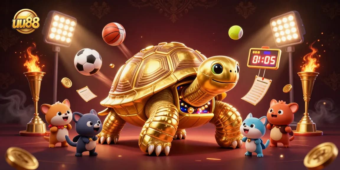Experience thrilling action at uu88 with a vibrant 3D casino illustration showcasing excitement and winning potential.