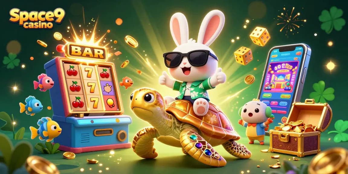 Experience the excitement of space9 casino with vibrant characters amidst a jackpot explosion.