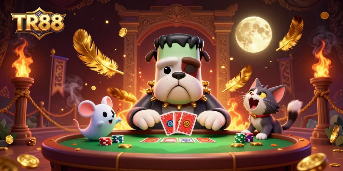 TR88 features a captivating 3D scene with unique casino elements and characters engaging in gaming.