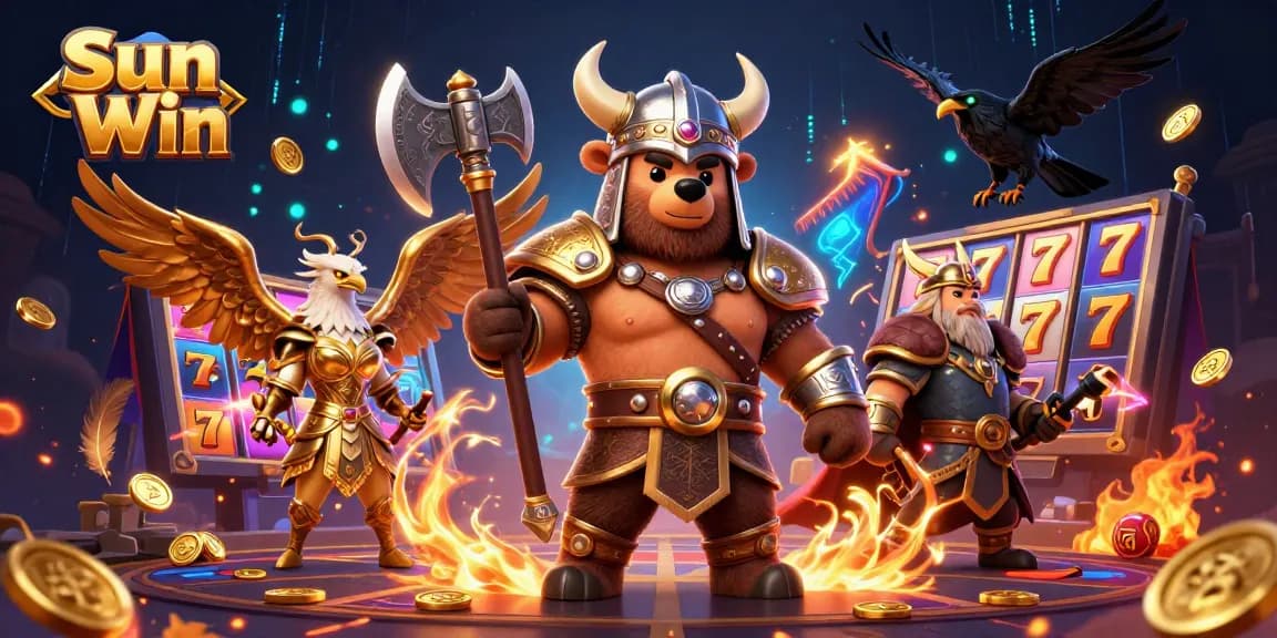 Engage with Sun Win's thrilling slot challenges featuring vibrant characters and dynamic game elements.