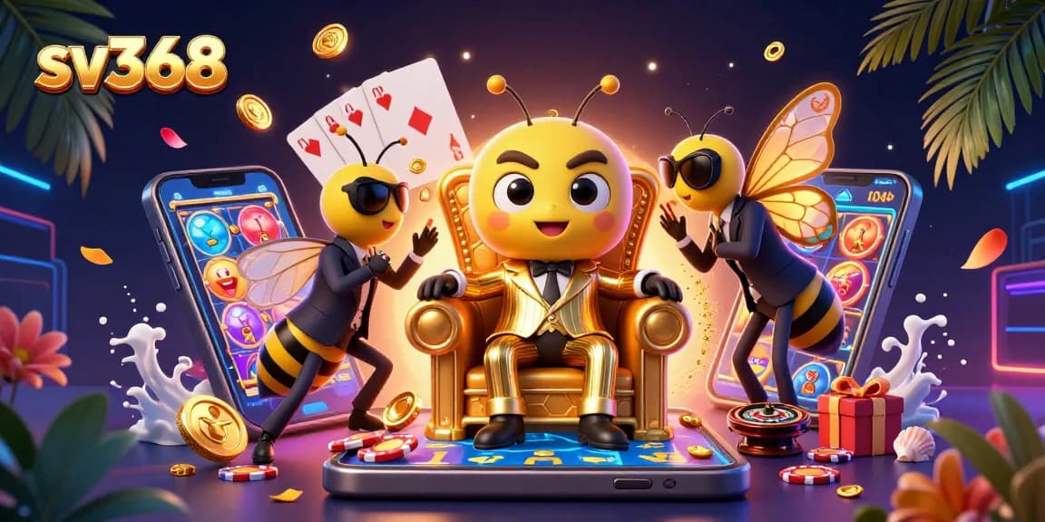 sv368 showcases exhilarating gameplay with a dynamic scene of a bee mob boss and casino elements.
