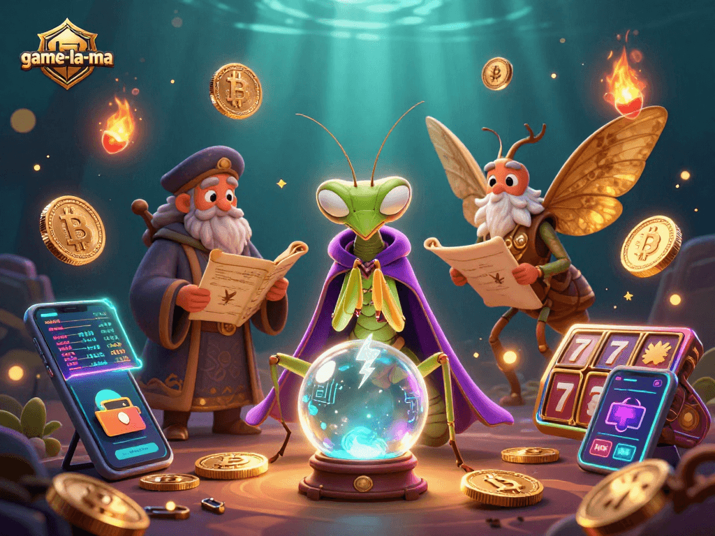 Engage in thrilling casino gameplay with game-la-ma through this vibrant 3D illustration.
