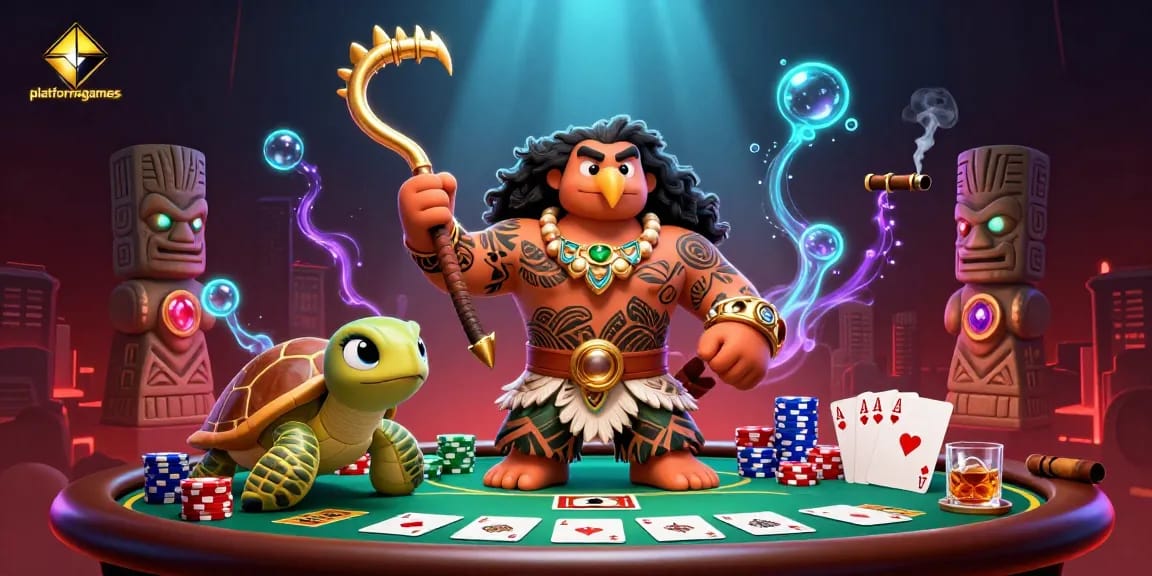 Experience platformgames excitement with vibrant poker action and dynamic 3D characters.