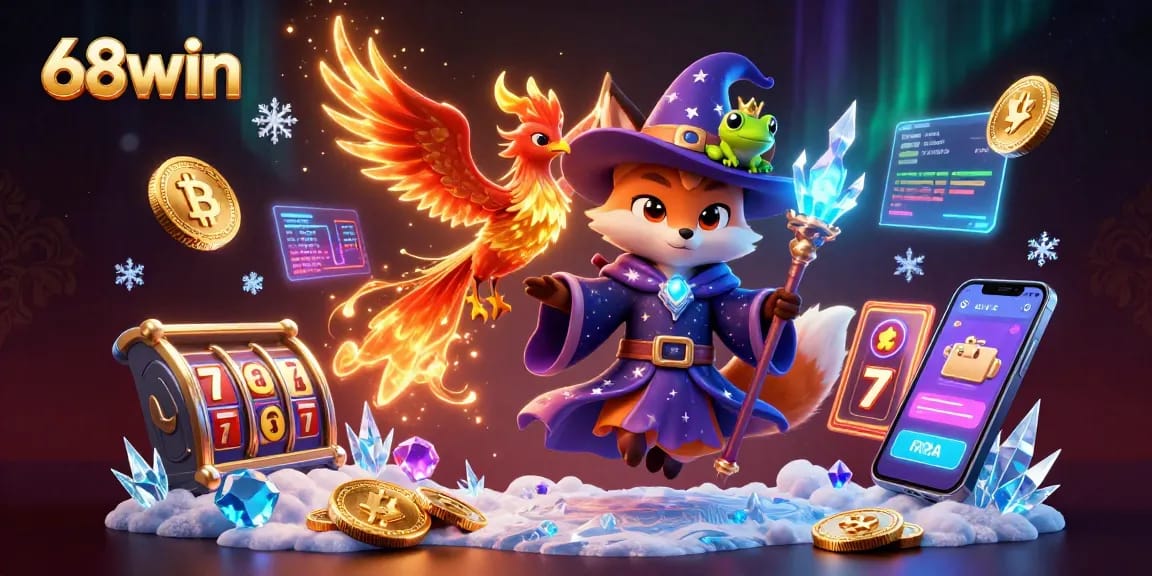 Engage in dynamic gameplay at 68win with 3D animated characters and vibrant casino elements.