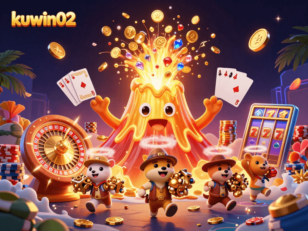 Experience winnings at kuwin02 with vibrant casino animations and festive treasures.