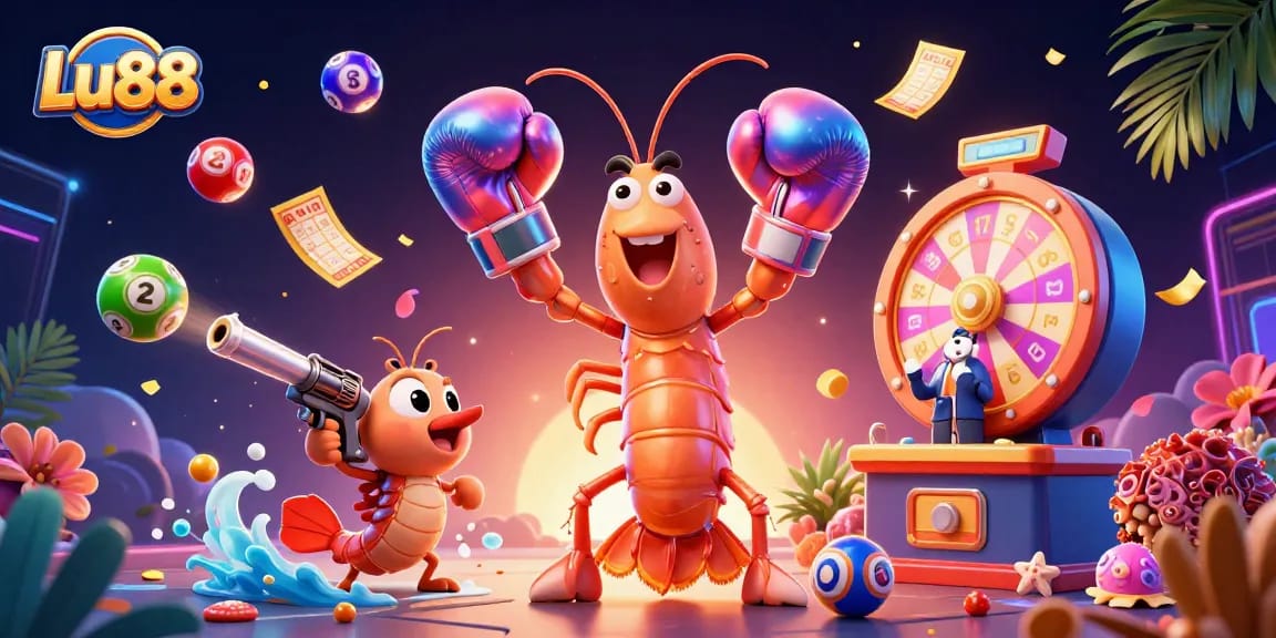 Engage with Lu88's thrilling lottery experience featuring vibrant game elements and dynamic characters.