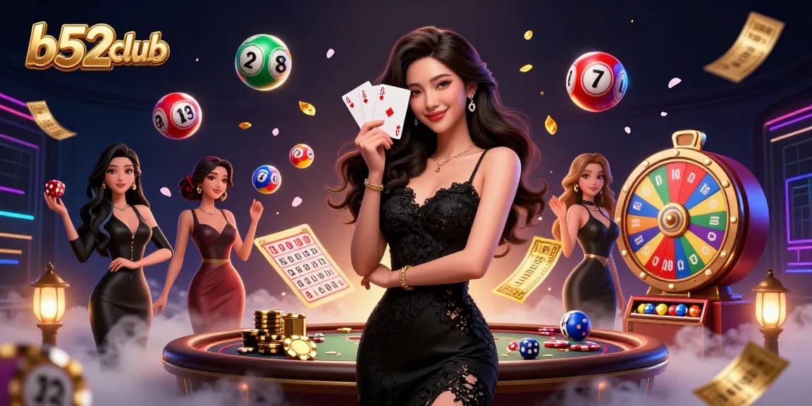 Experience thrilling gameplay at b52club with an elegant casino scene featuring vibrant elements and luxurious design.