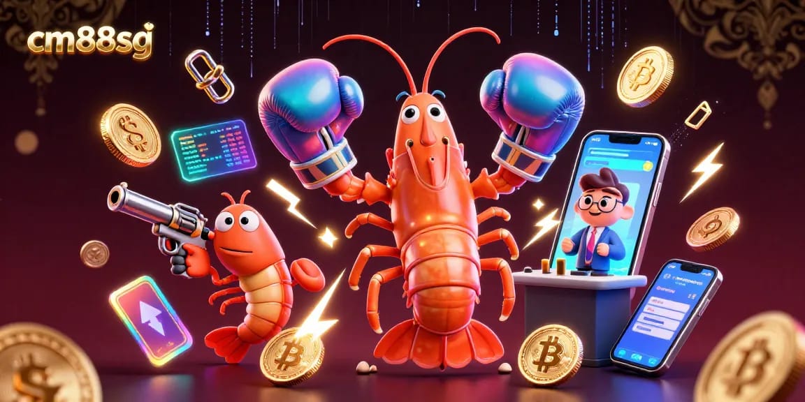 Engage in thrilling gameplay at cm88sg with vibrant 3D casino characters and crypto elements.