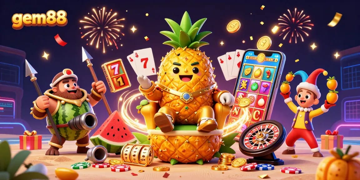 Experience gem88's vibrant casino universe with dynamic characters, colorful slots, and energetic gameplay.