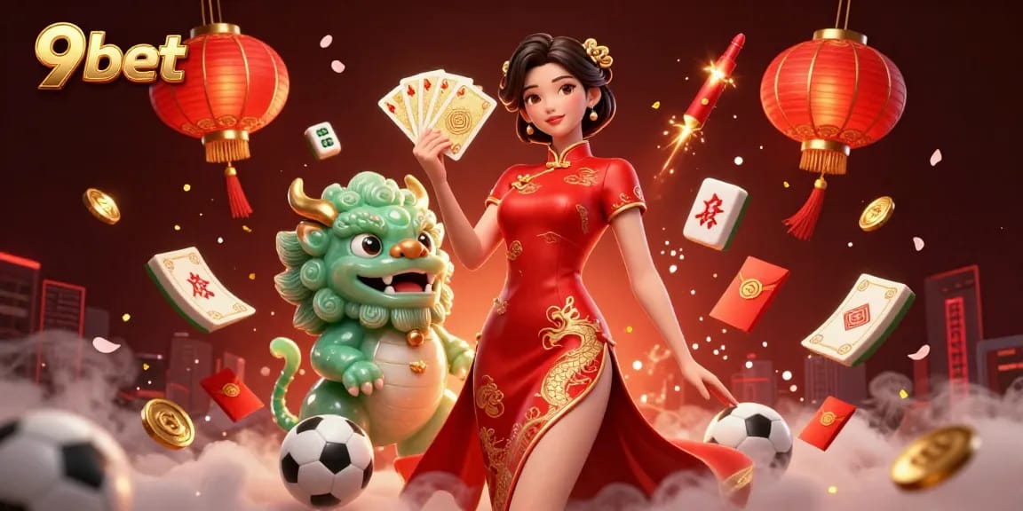 Experience thrilling sports betting with 9bet in this visually striking 3D illustration.