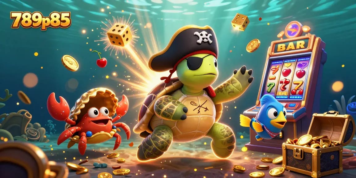Experience thrilling slots excitement with 789p85 in a colorful underwater casino scene