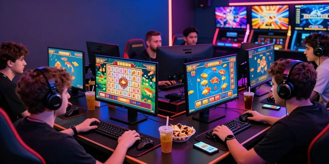 Dynamic gaming experience at https://78wind.com/ with players engaging in fish shooting and lottery strategies