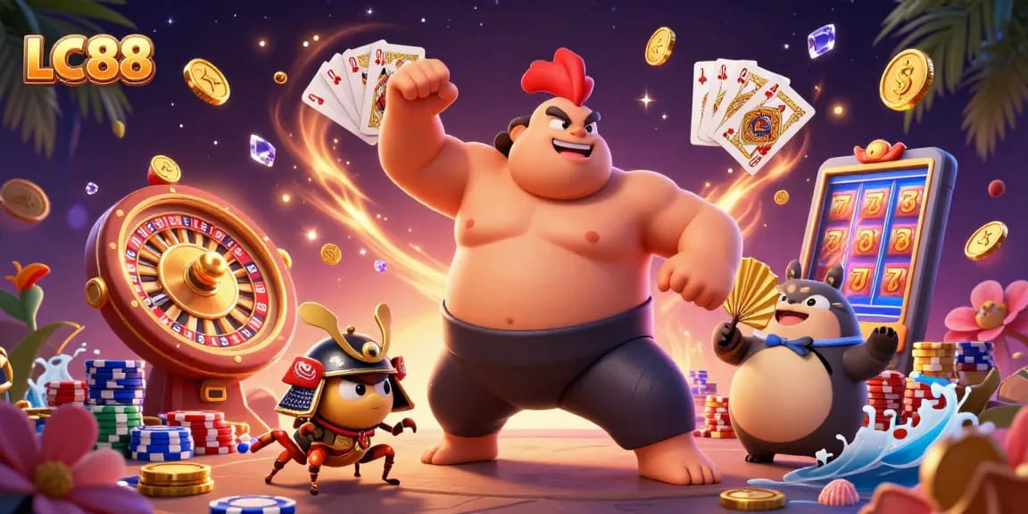 Engage with LC88 as powerful characters battle amidst a sparkling casino adventure.