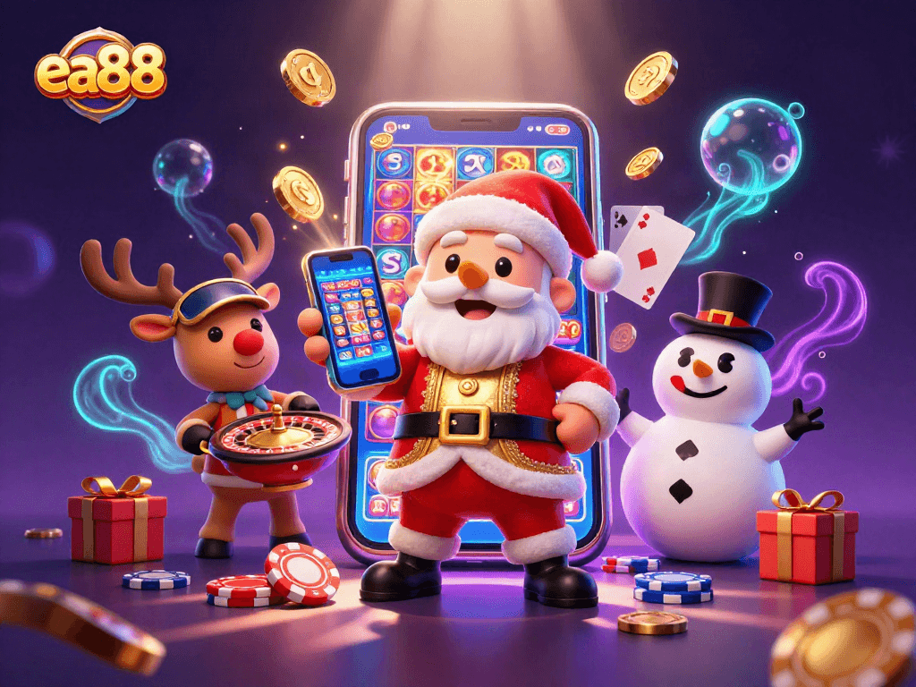 Join the fun at ea88 with Santa, reindeer, and a snowman celebrating jackpot wins!