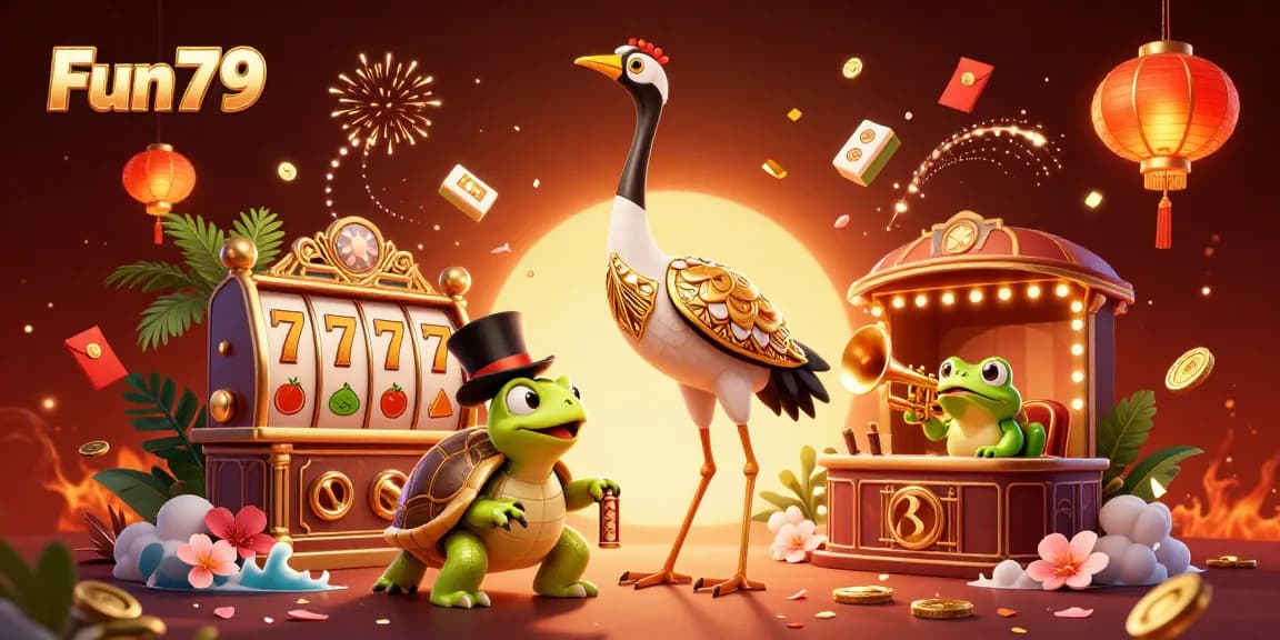 Experience thrilling gaming with Fun79 at a vibrant casino scene filled with excitement and luck.