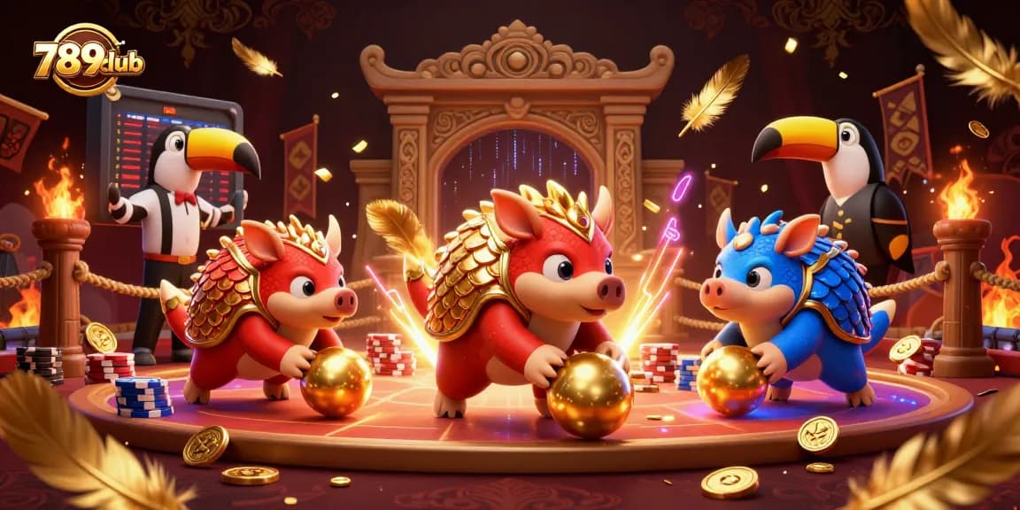 Engage in thrilling casino action with 789club's pangolin rivals in colorful armor.
