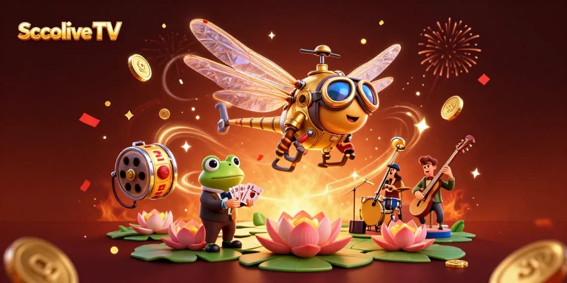 Experience the thrill of Socolive TV with a vibrant 3D illustration showcasing dynamic gaming elements.