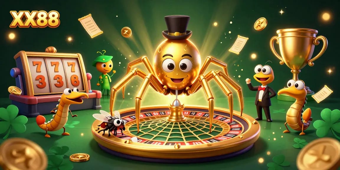 Engage with the thrilling world of XX88's dynamic roulette wheel, featuring cartoon characters in a vibrant casino scene.