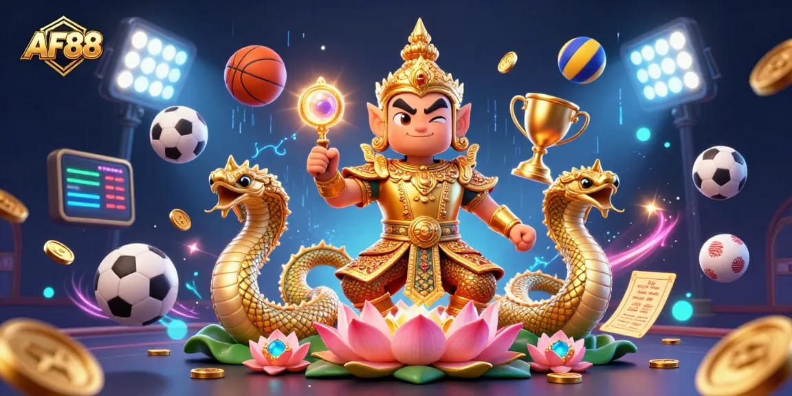 Experience thrilling gaming adventures at AF88 with vibrant 3D illustrations and dynamic sports elements