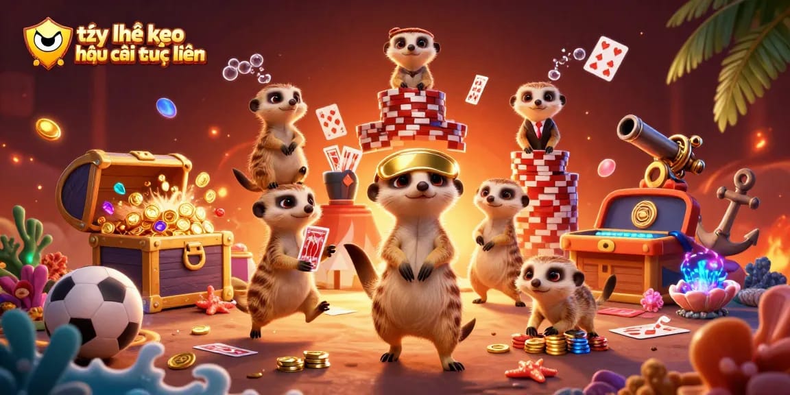 Engage in tỷ lệ kèo nhà cái trực tuyến with spirited meerkats running a vibrant casino operation.