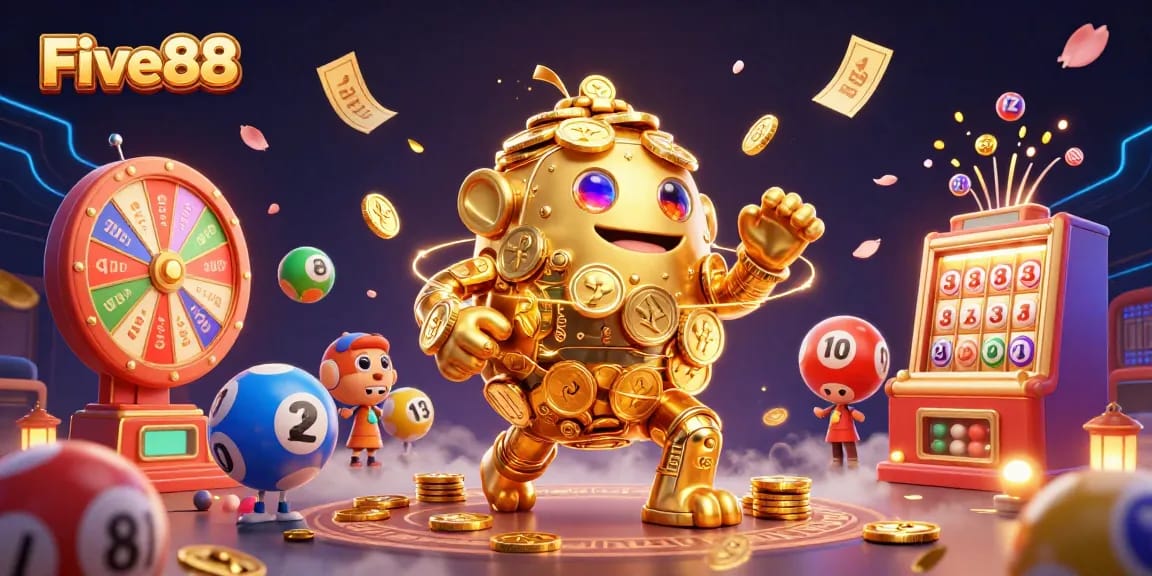 Experience the thrill of Five88 as the golden golem unleashes a cascade of winning possibilities.