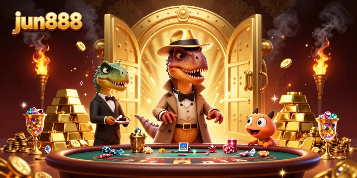 Experience exhilarating gameplay with jun888 at a vibrant blackjack table, featuring unique characters.