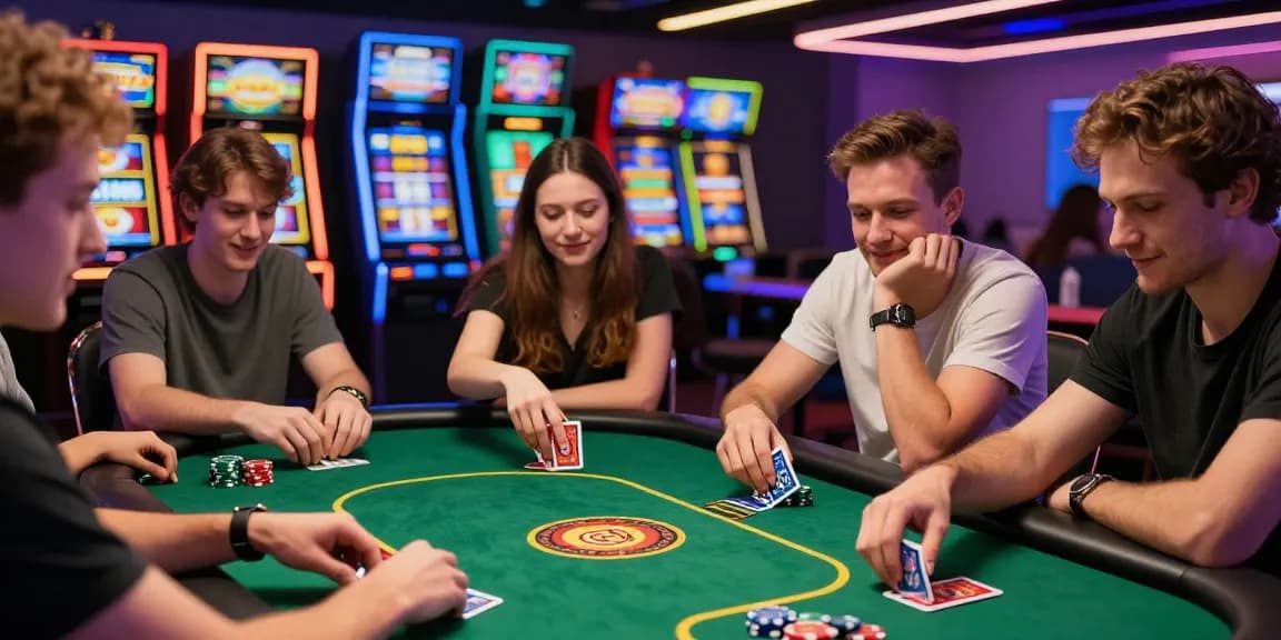 Online poker players enjoying a game at Dominobet, showcasing excitement and camaraderie while Daftar Dominobet.