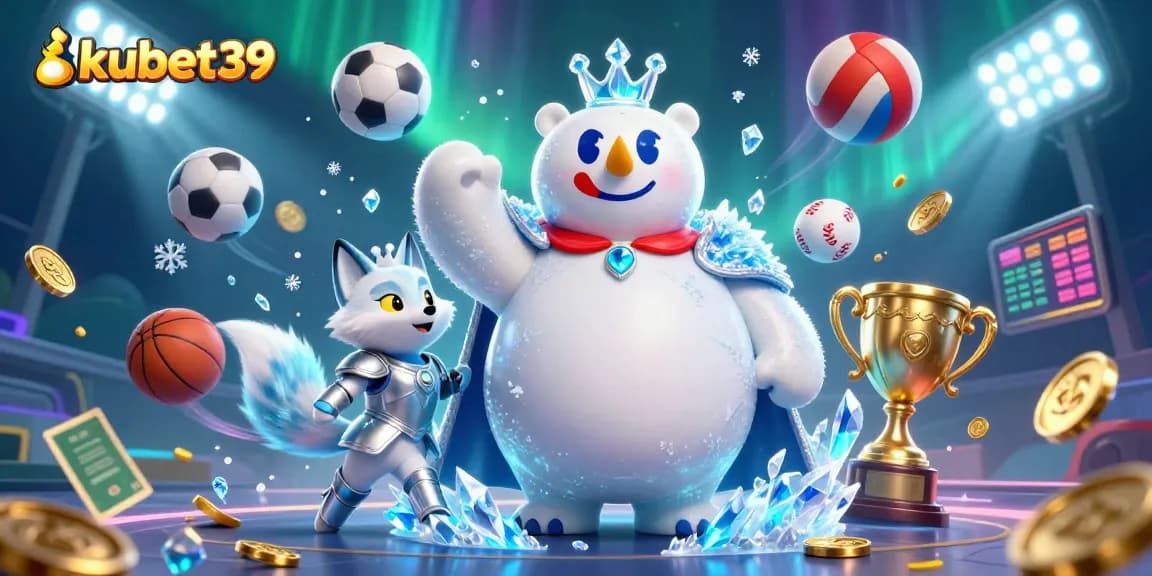 Engage with kubet39's exciting sports betting scene featuring animated characters and dynamic game elements.